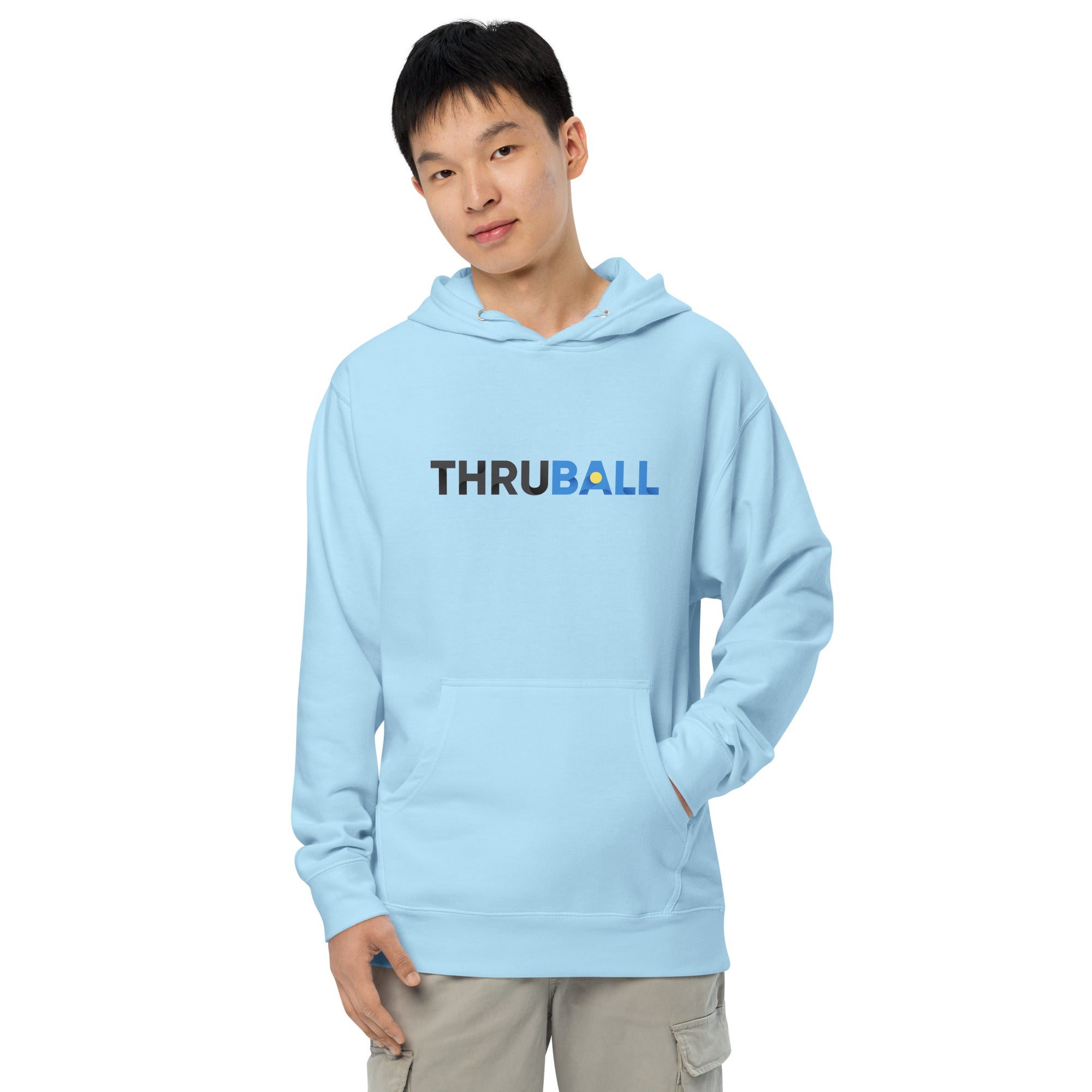 official thruball hoodie in baby blue