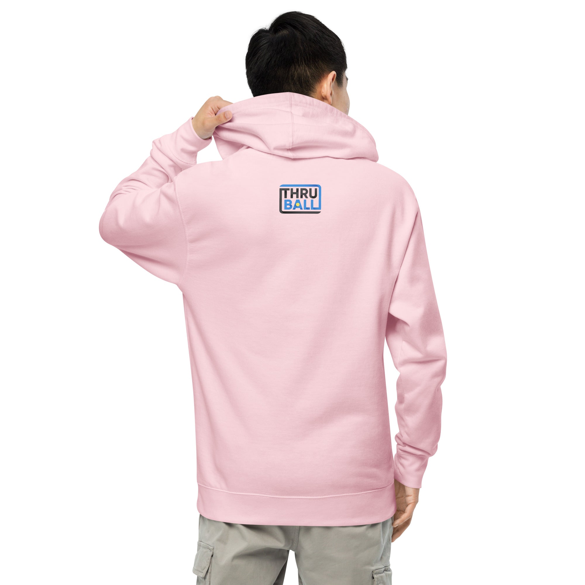 back of the pink hoodie